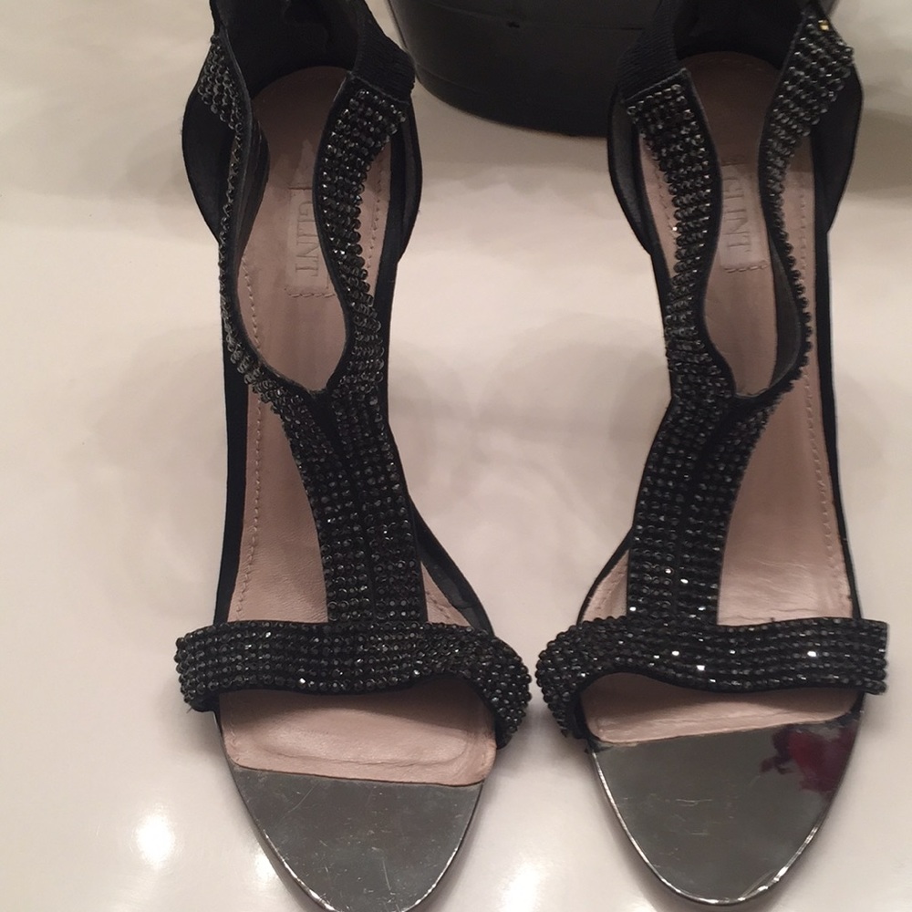 Glint Black rhinestone heels